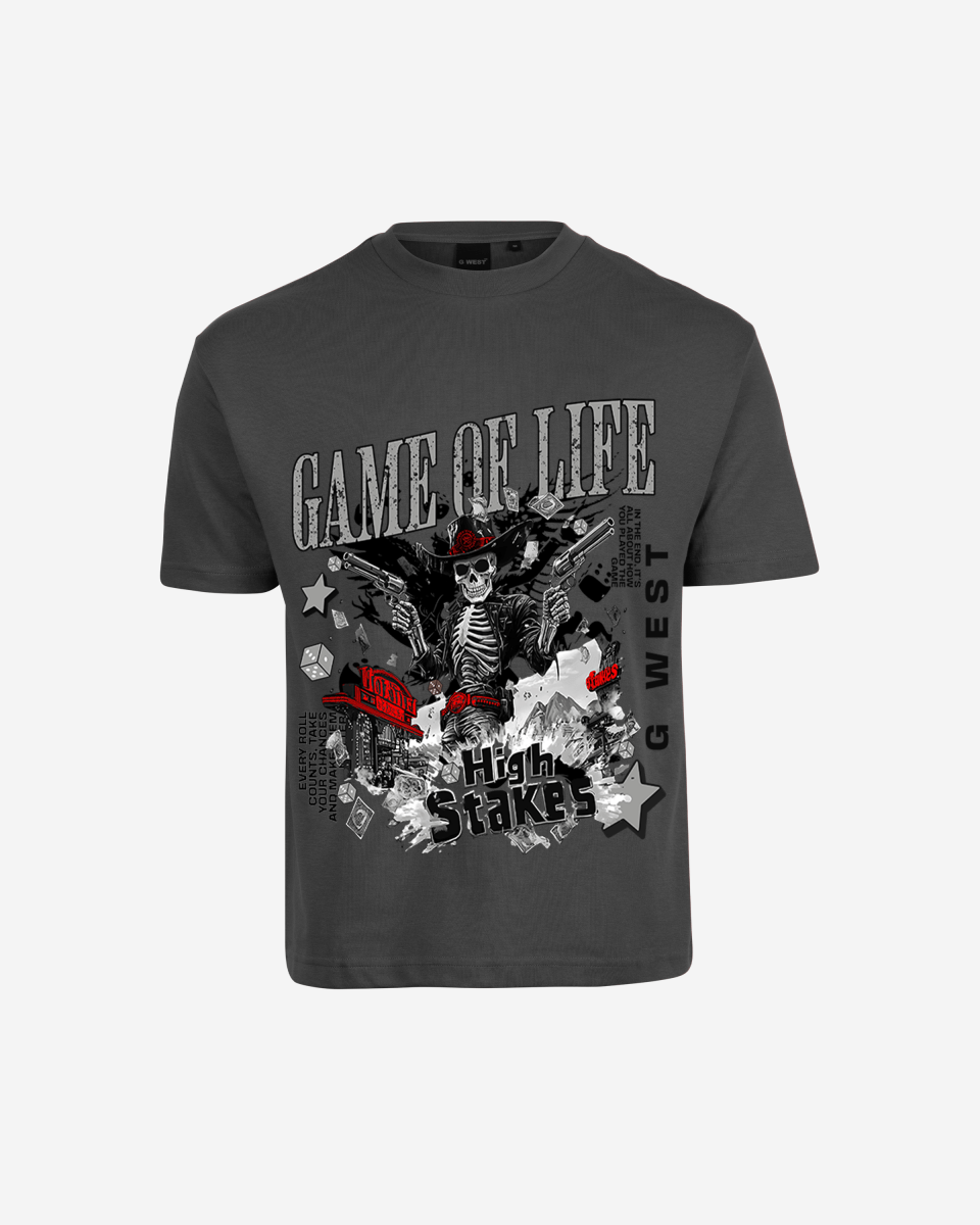 G West Rhinestone Game Of Life Oversized T-Shirt Mens G West