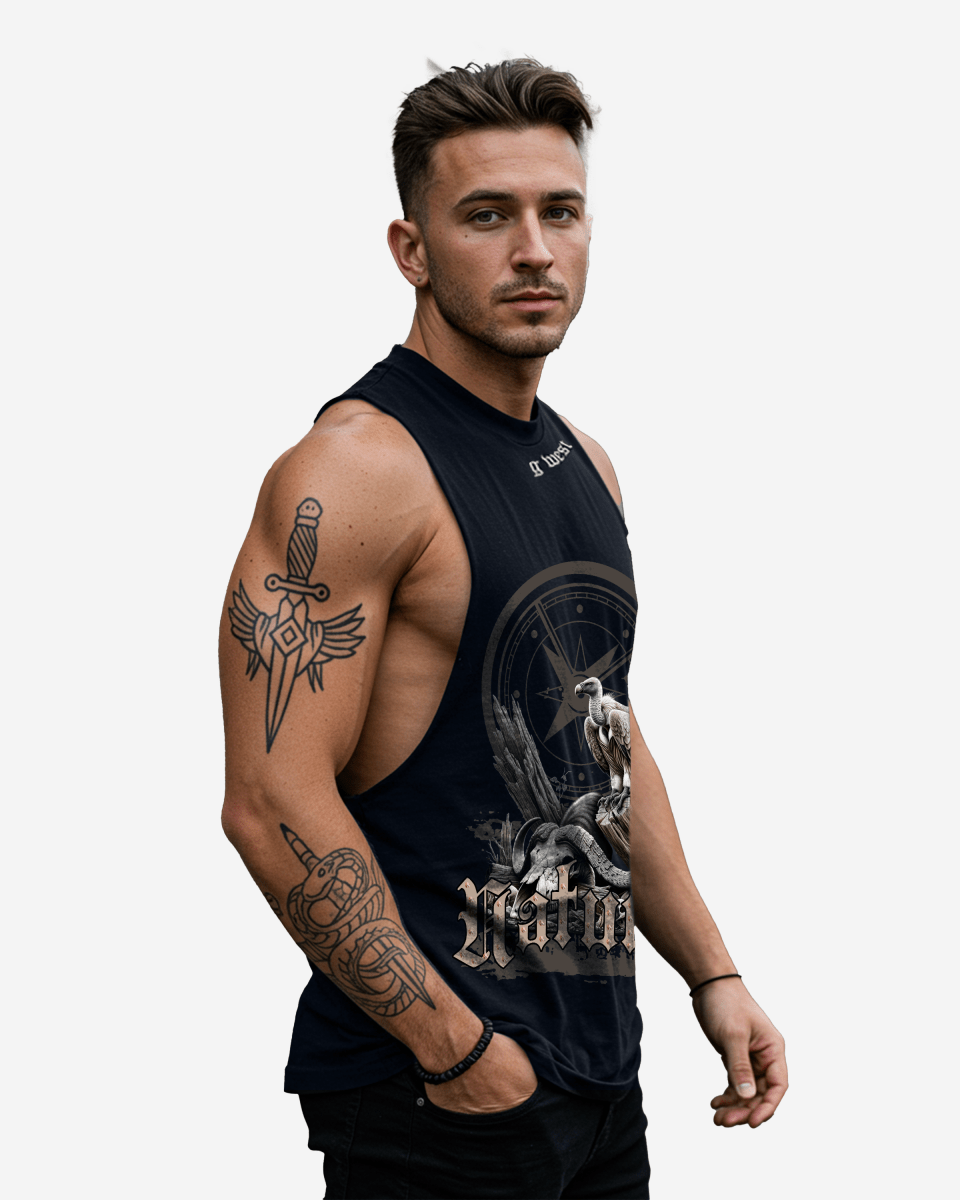 G WEST RHINESTONE NATURE'S LAW MENS TANKS G West