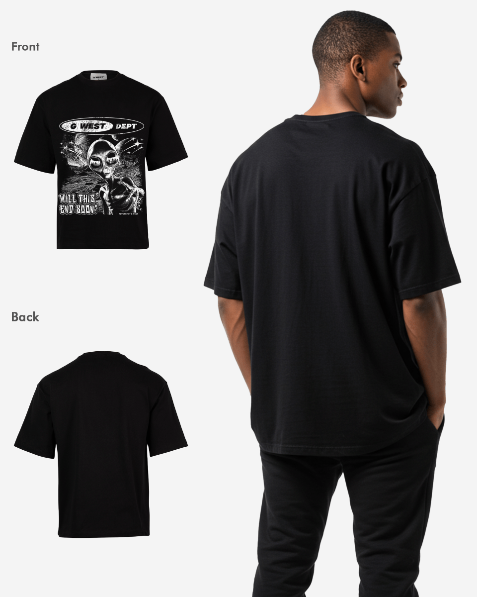 G West Rhinestone Not My Earth Oversized T-Shirt Mens G West