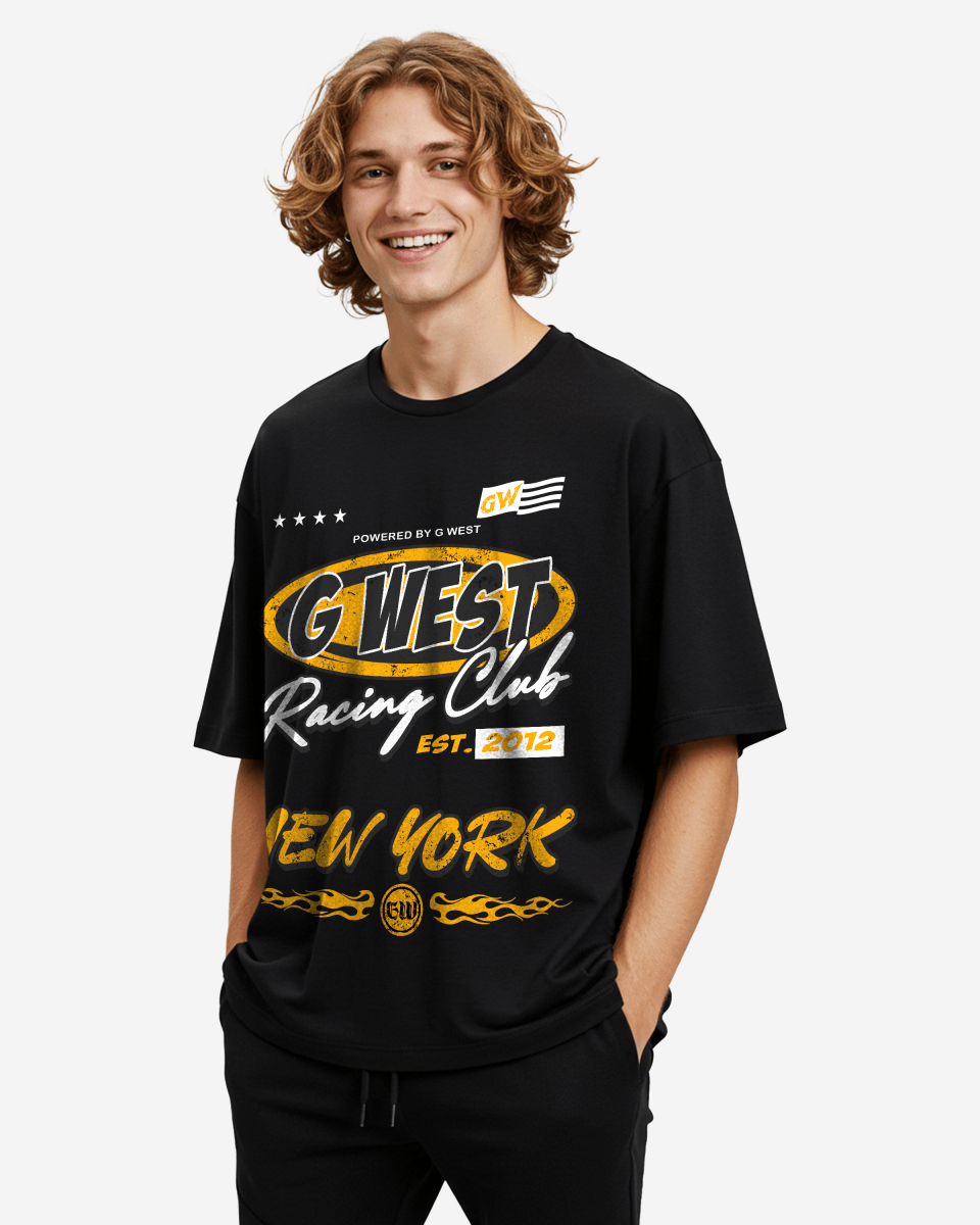 G West Rhinestone Racing Club Oversized Tee G West