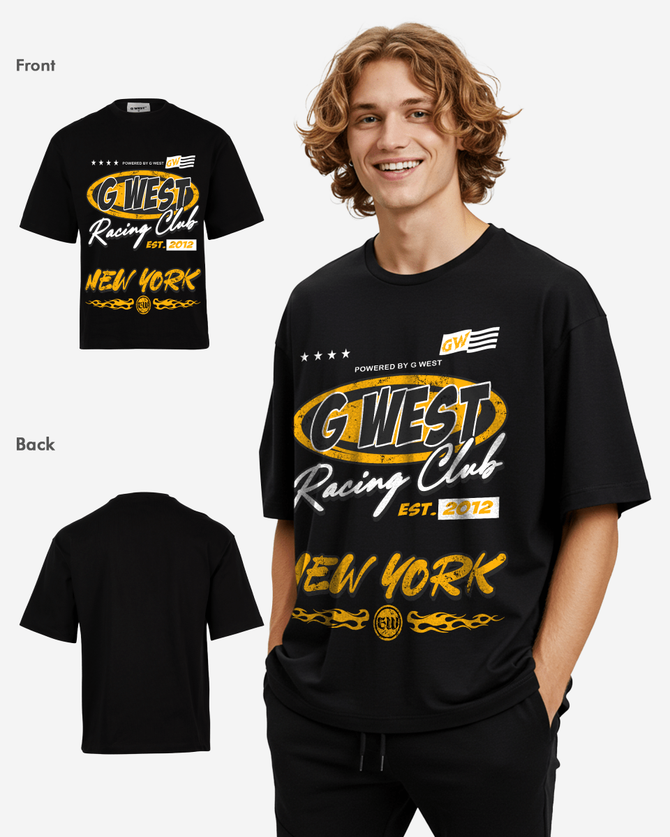 G West Rhinestone Racing Club Oversized Tee G West
