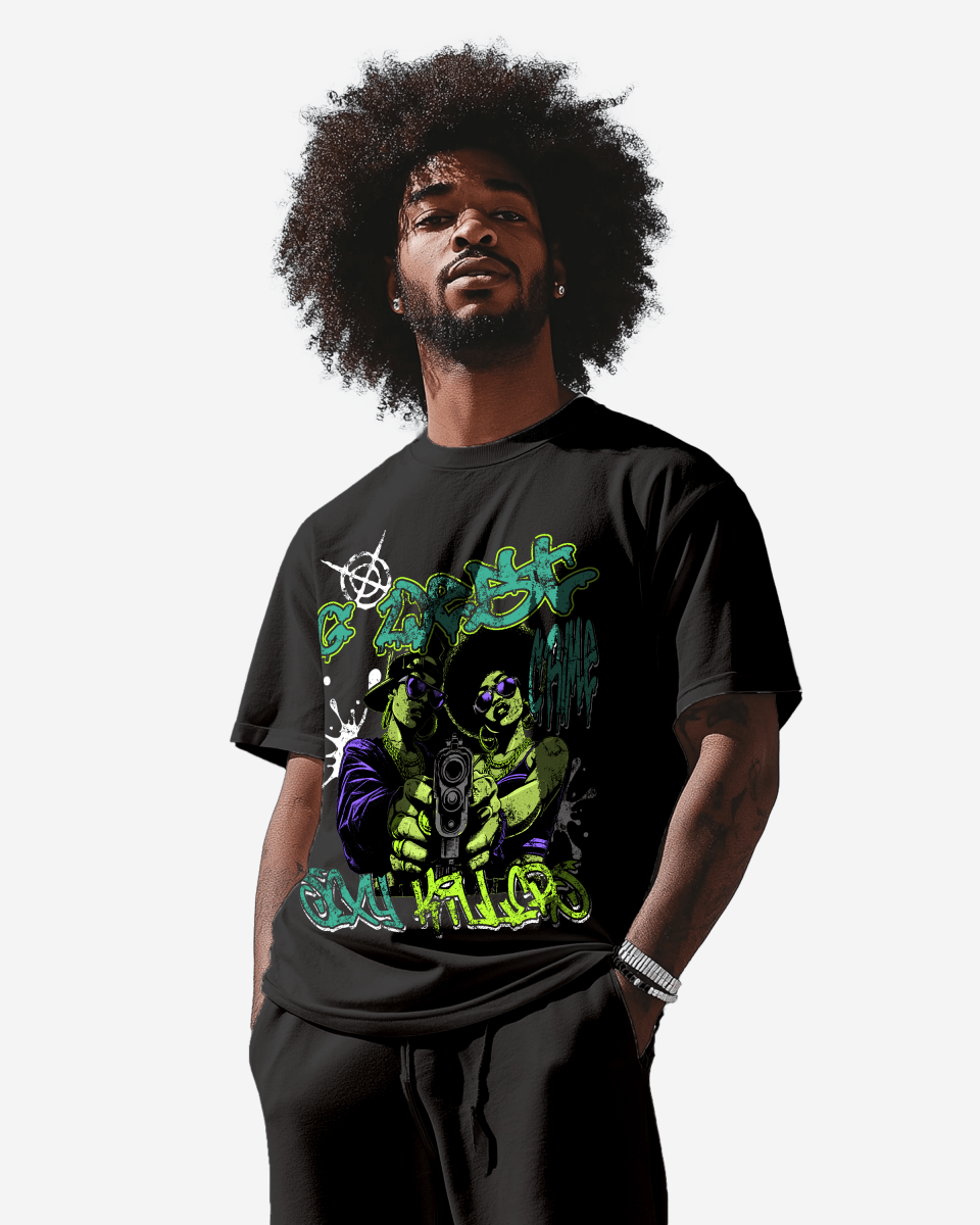 G West Rhinestone Trigger Twins Oversized Tee G West