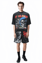 G WEST RHINSTONE ASTRO AFTERLIFE 3/4 SLEEVES MESH SHORT SET G West
