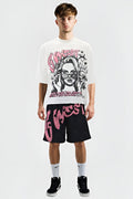 G WEST RHINSTONE MY GIRL 3/4 SLEEVES MESH SHORT SET G West
