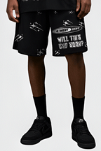 G WEST RHINSTONE NOT MY EARTH 3/4 SLEEVES MESH SHORT SET G West