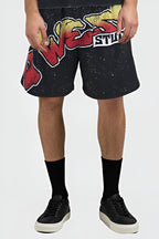 G WEST RHINSTONE SKULL TECH 3/4 SLEEVES MESH SHORT SET G West