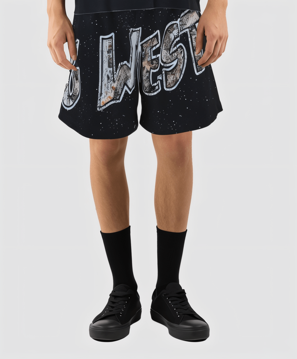 G WEST RHINSTONE SPIDER 3.0 3/4 SLEEVES MESH SHORT SET G West