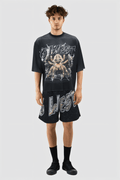 G WEST RHINSTONE SPIDER 3.0 3/4 SLEEVES MESH SHORT SET G West