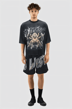 G WEST RHINSTONE SPIDER 3.0 3/4 SLEEVES MESH SHORT SET G West