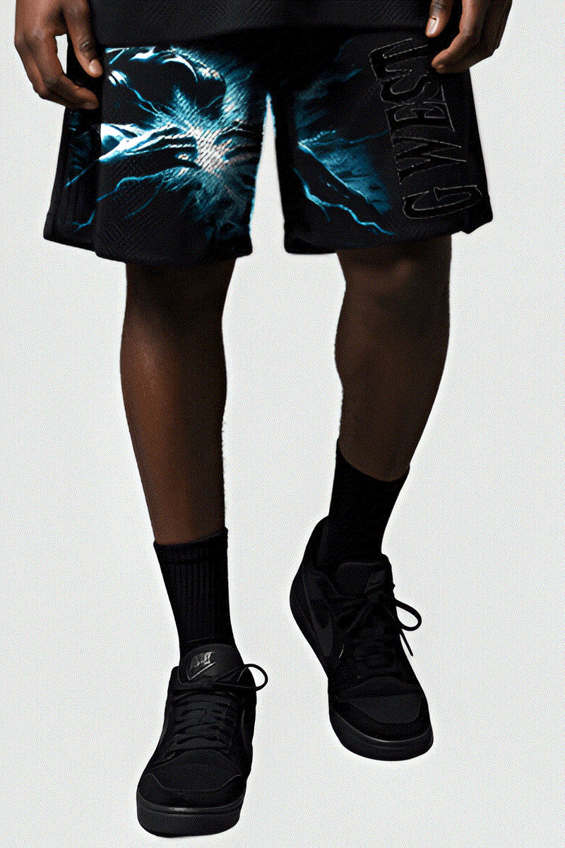 G WEST RHINSTONE WORLD TOUR 3/4 SLEEVES MESH SHORT SET G West