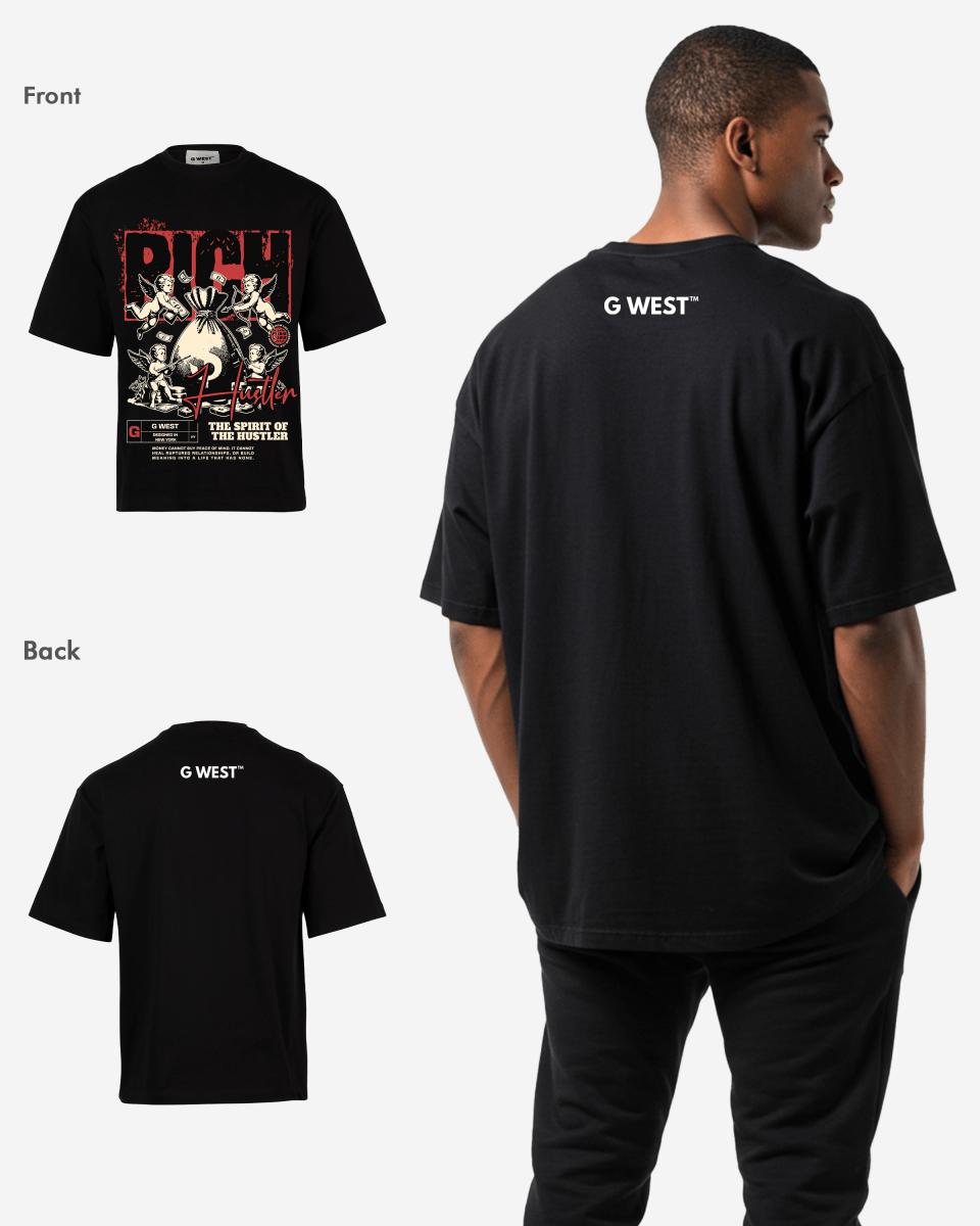 G WEST RICH HUSTLER OVERSIZEED T-Shirt Mens G West
