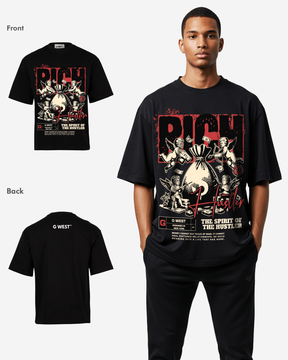 G WEST RICH HUSTLER OVERSIZEED T-Shirt Mens G West