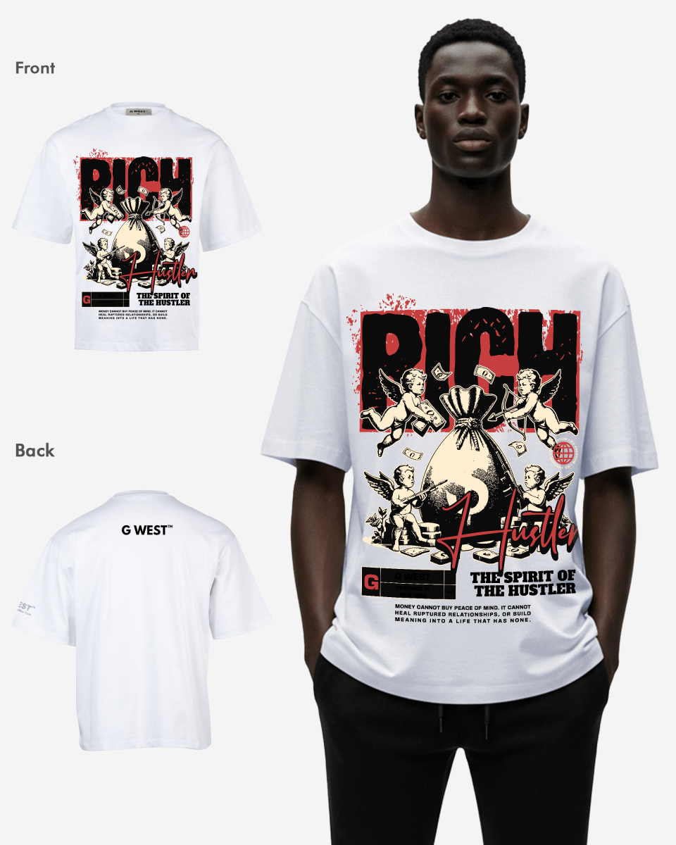 G WEST RICH HUSTLER OVERSIZEED T-Shirt Mens G West