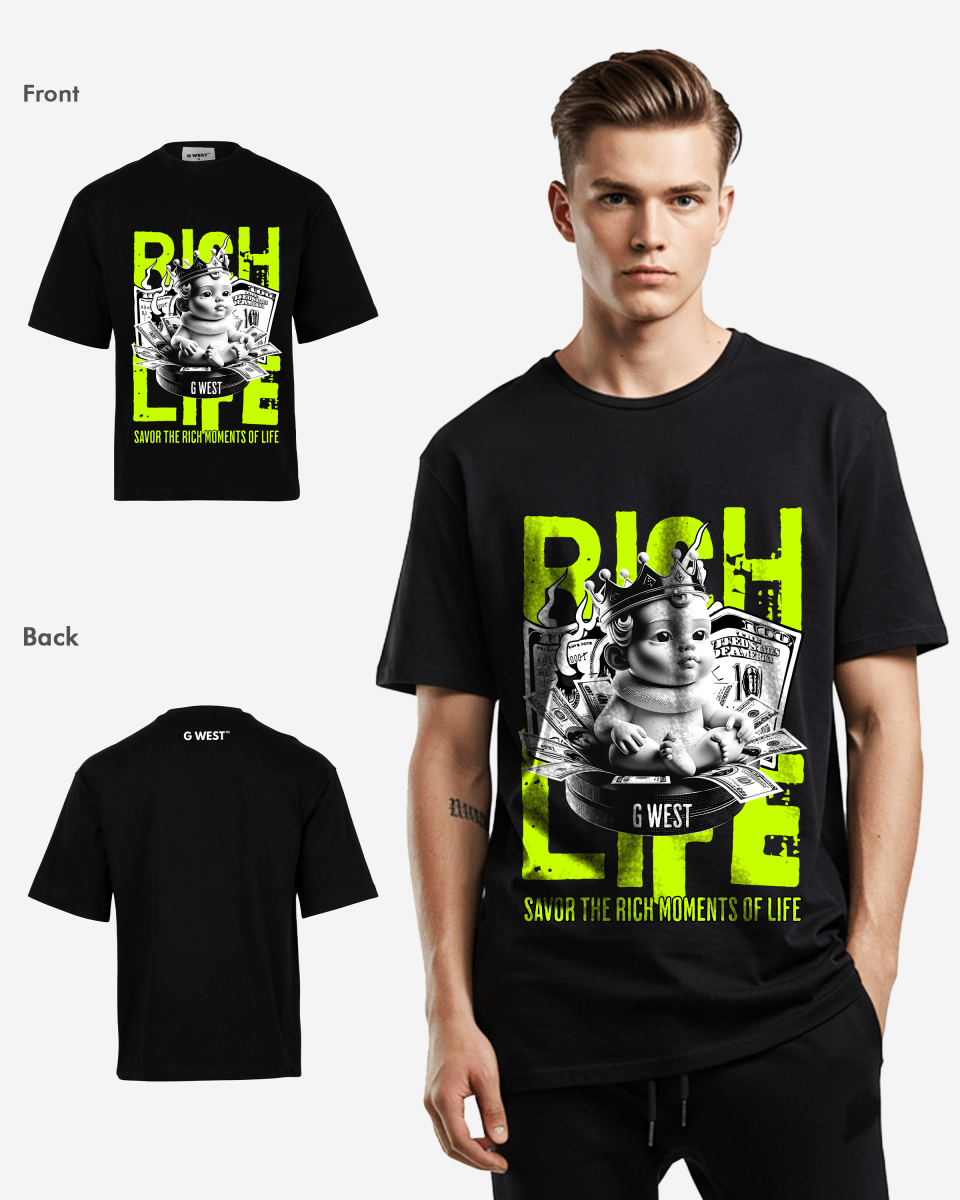 G WEST RICH LIFE OVERSIZED T-Shirt Mens G West