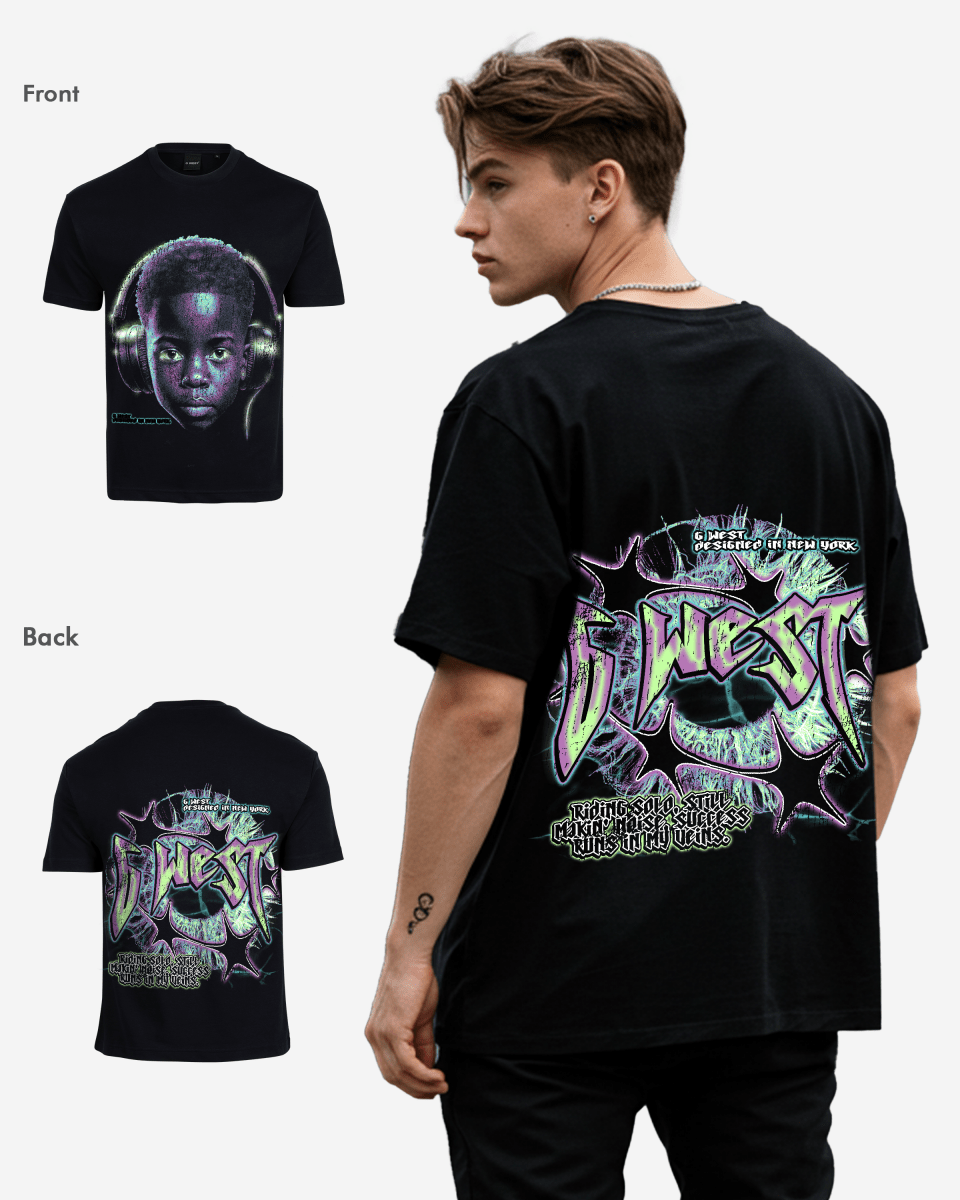 G West Mens Riding Solo Premium Oversized Tee G West