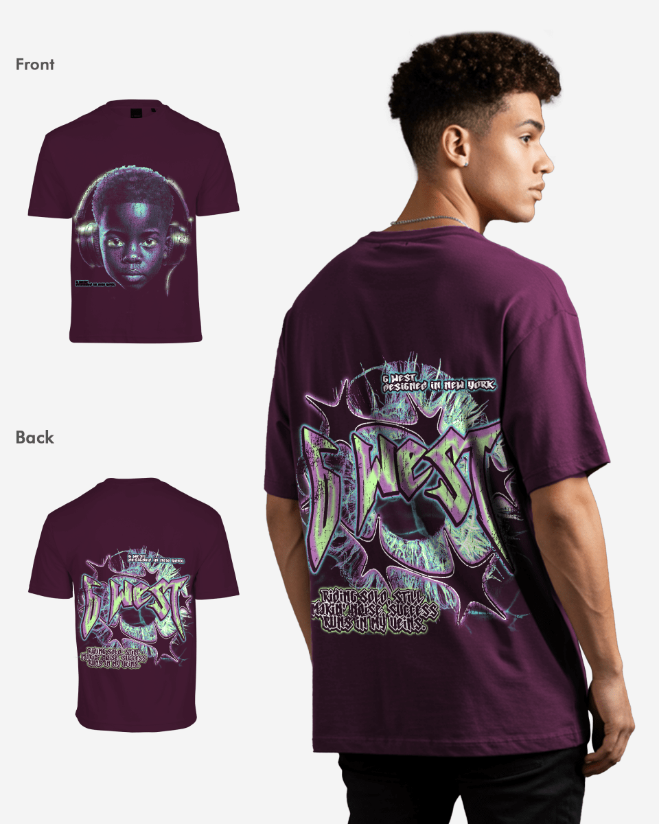G West Mens Riding Solo Premium Oversized Tee G West