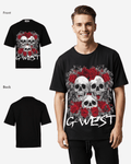 G West Roses And Bones Oversized T-Shirt Mens G West