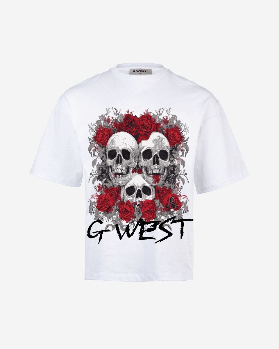G West Roses And Bones Oversized T-Shirt Mens G West