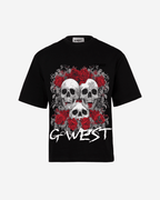 G West Roses And Bones Oversized T-Shirt Mens G West