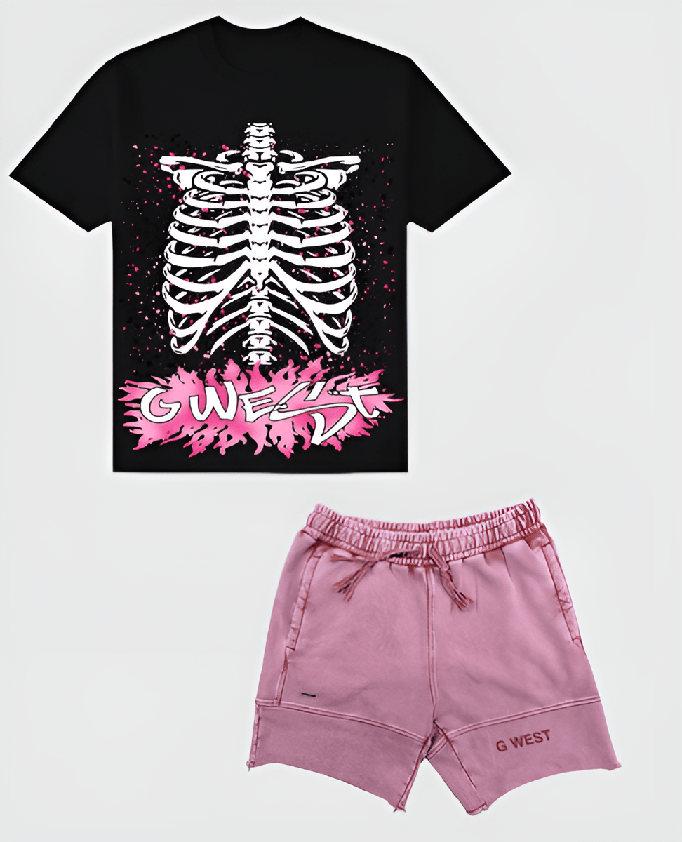 G West Skeleton Body Oversized Tee & Short Set G West