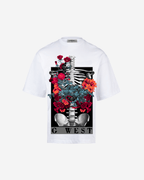 G WEST skeleton in bloom OVERSIZED T-Shirt Mens G West
