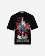 G WEST skeleton in bloom OVERSIZED T-Shirt Mens G West