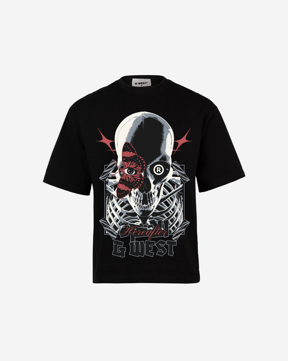 G WEST SKULL AND WINGED VISION OVERSIZED T-Shirt Mens G West