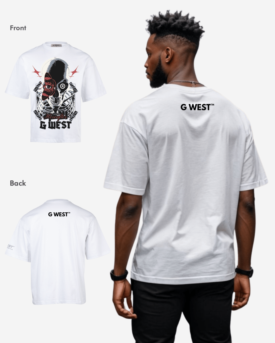 G WEST SKULL AND WINGED VISION OVERSIZED T-Shirt Mens G West