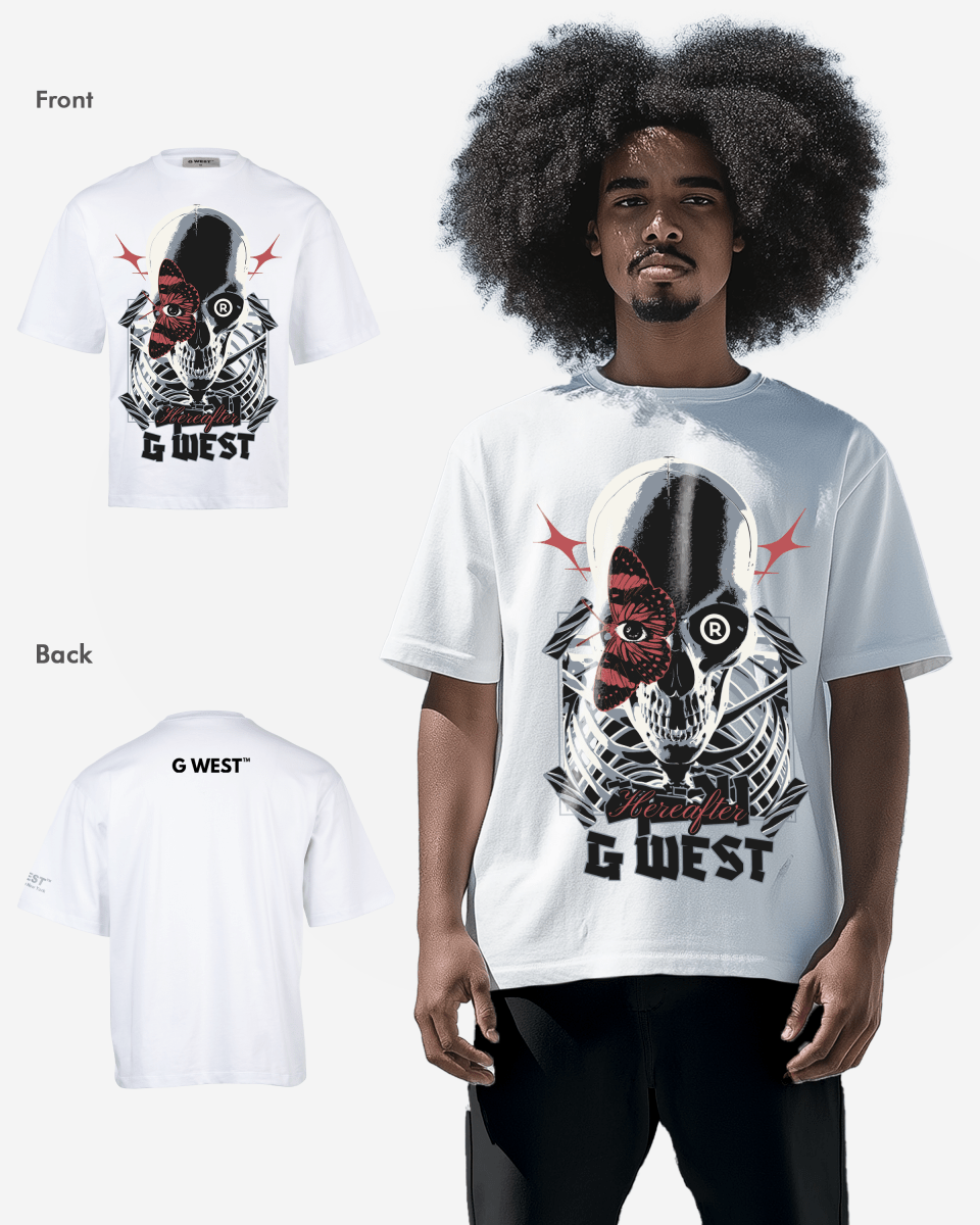 G WEST SKULL AND WINGED VISION OVERSIZED T-Shirt Mens G West