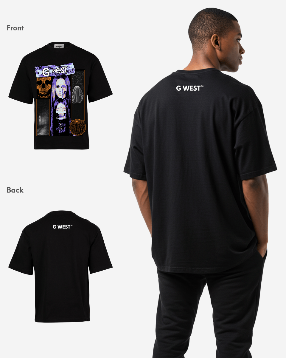 G West skull n shadows Oversized T-Shirt Mens G West