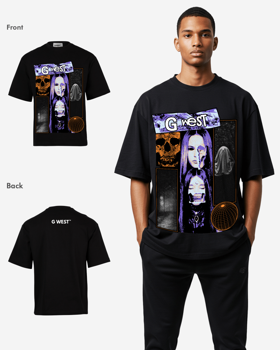 G West skull n shadows Oversized T-Shirt Mens G West