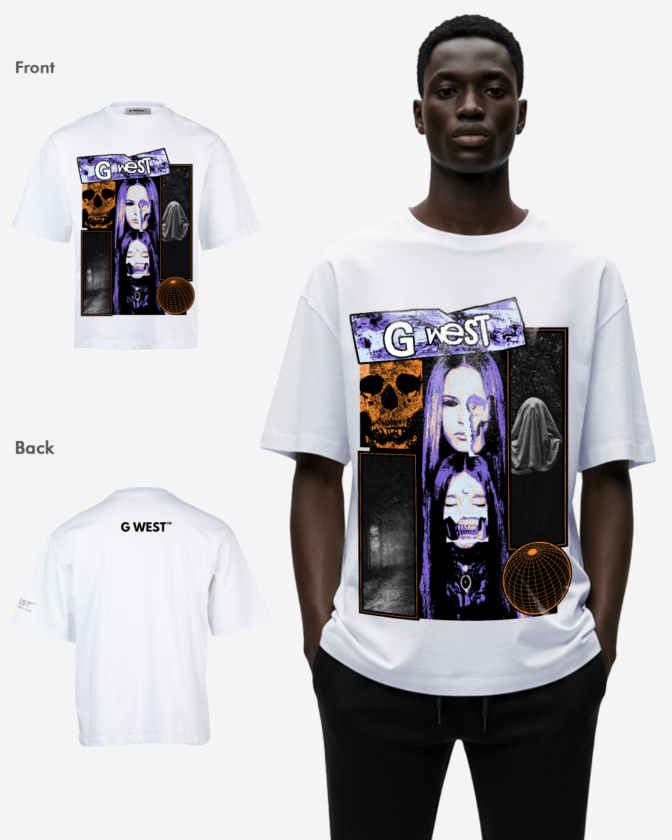 G West skull n shadows Oversized T-Shirt Mens G West