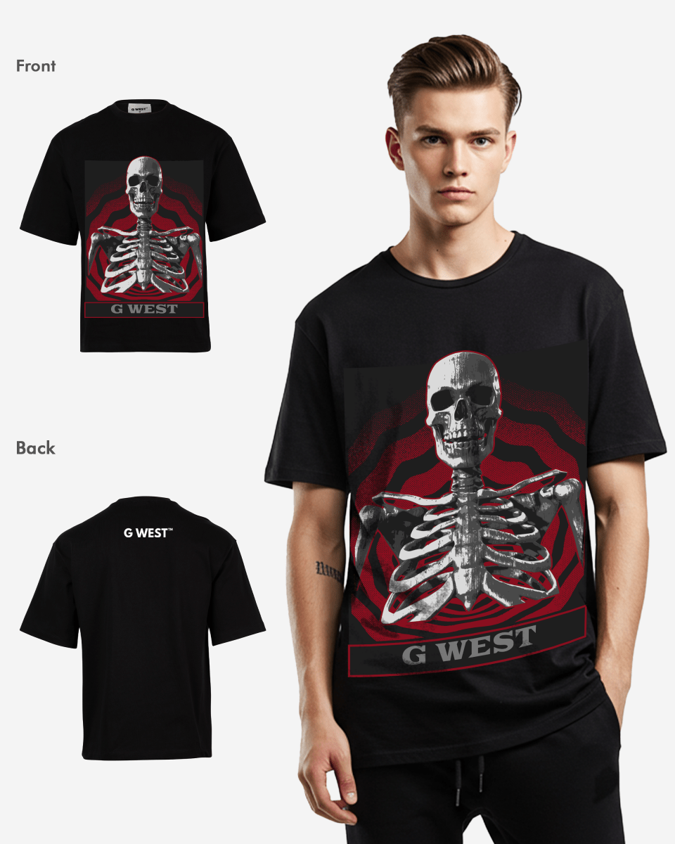 G WEST Skull of the unknown OVersized T-Shirt Mens G West