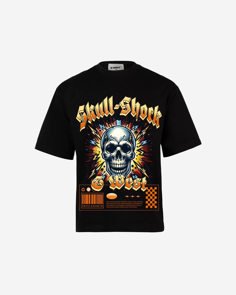 G WEST SKULL SHORK OVERSIZED T-Shirt Mens G West