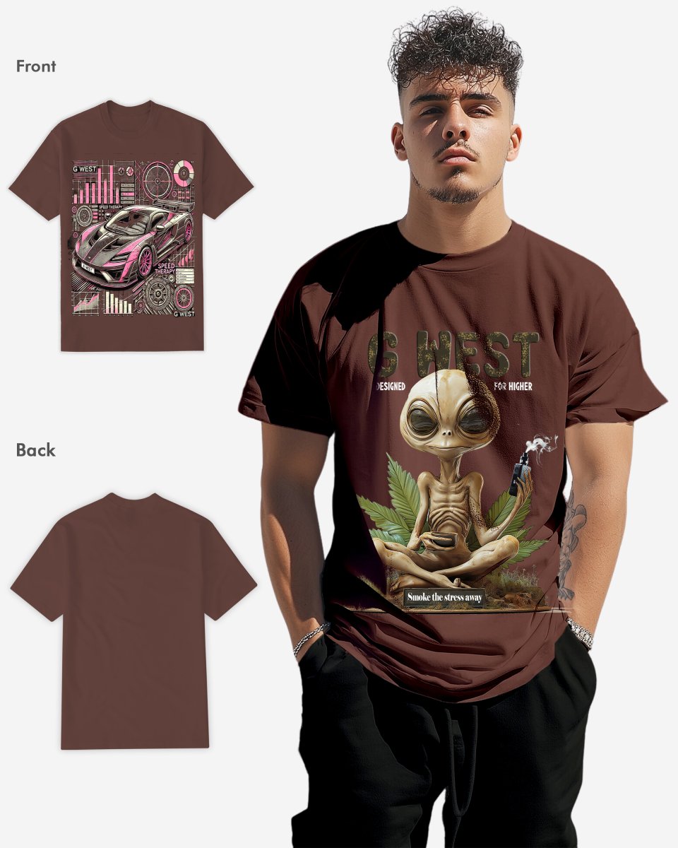 G West Smoking Alien T-Shirt Mens G West