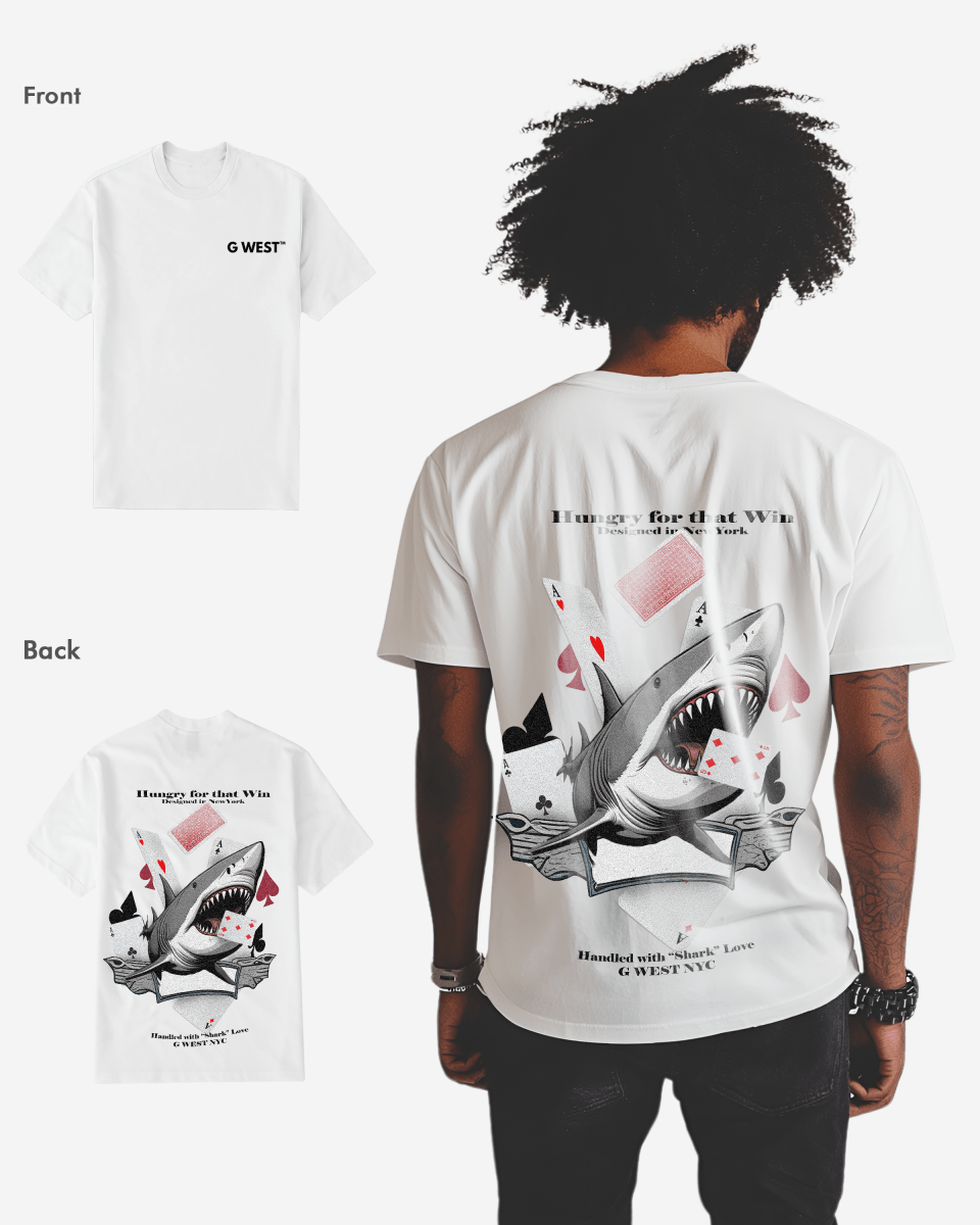G West Mens Spade Of Sharks T Shirt G West