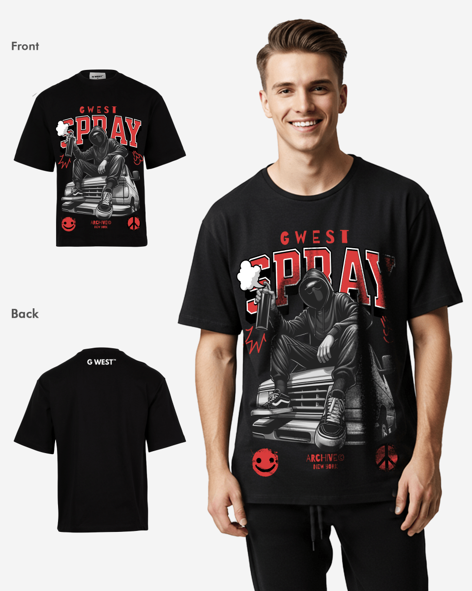 G West SPRAY OVERSIZED T-Shirt Mens G West