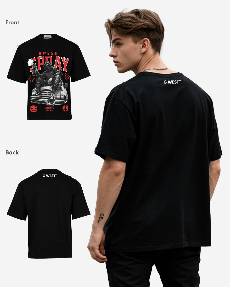 G West SPRAY OVERSIZED T-Shirt Mens G West