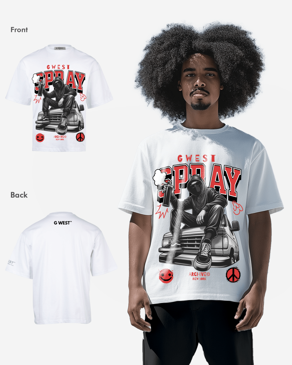 G West SPRAY OVERSIZED T-Shirt Mens G West