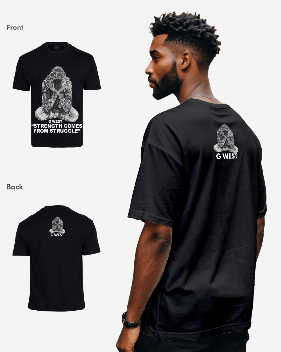 G West Strength Come From Struggle Oversized T-Shirt Mens G West