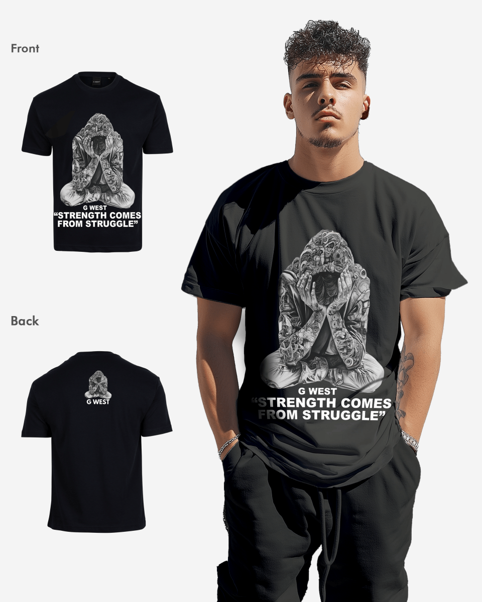 G West Strength Come From Struggle Oversized T-Shirt Mens G West
