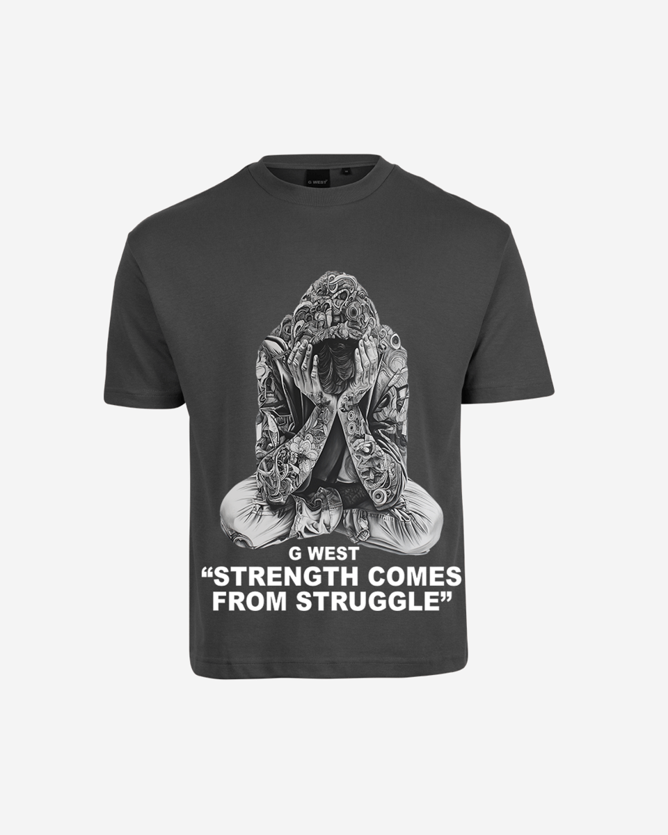 G West Strength Come From Struggle Oversized T-Shirt Mens G West