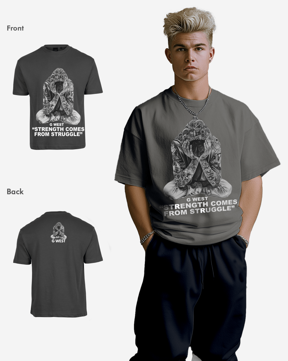 G West Strength Come From Struggle Oversized T-Shirt Mens G West