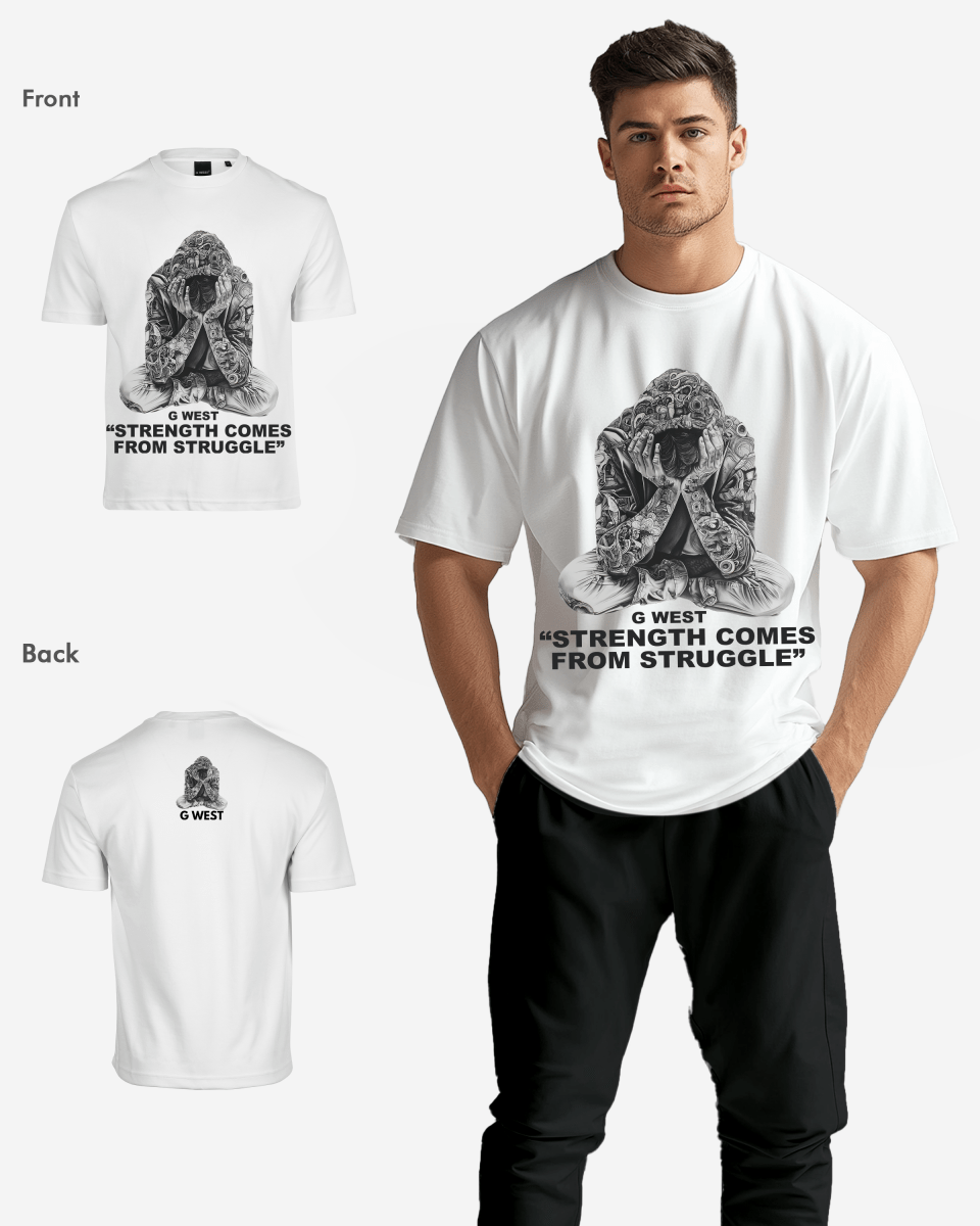 G West Strength Come From Struggle Oversized T-Shirt Mens G West