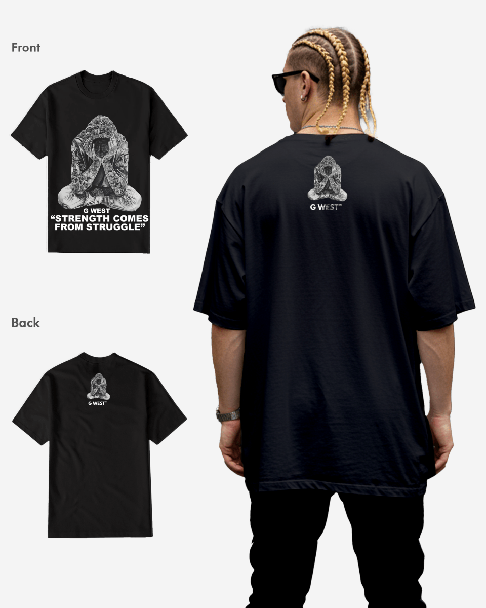 G West Strength Come From Struggle T-Shirt Big and Tall Mens G West