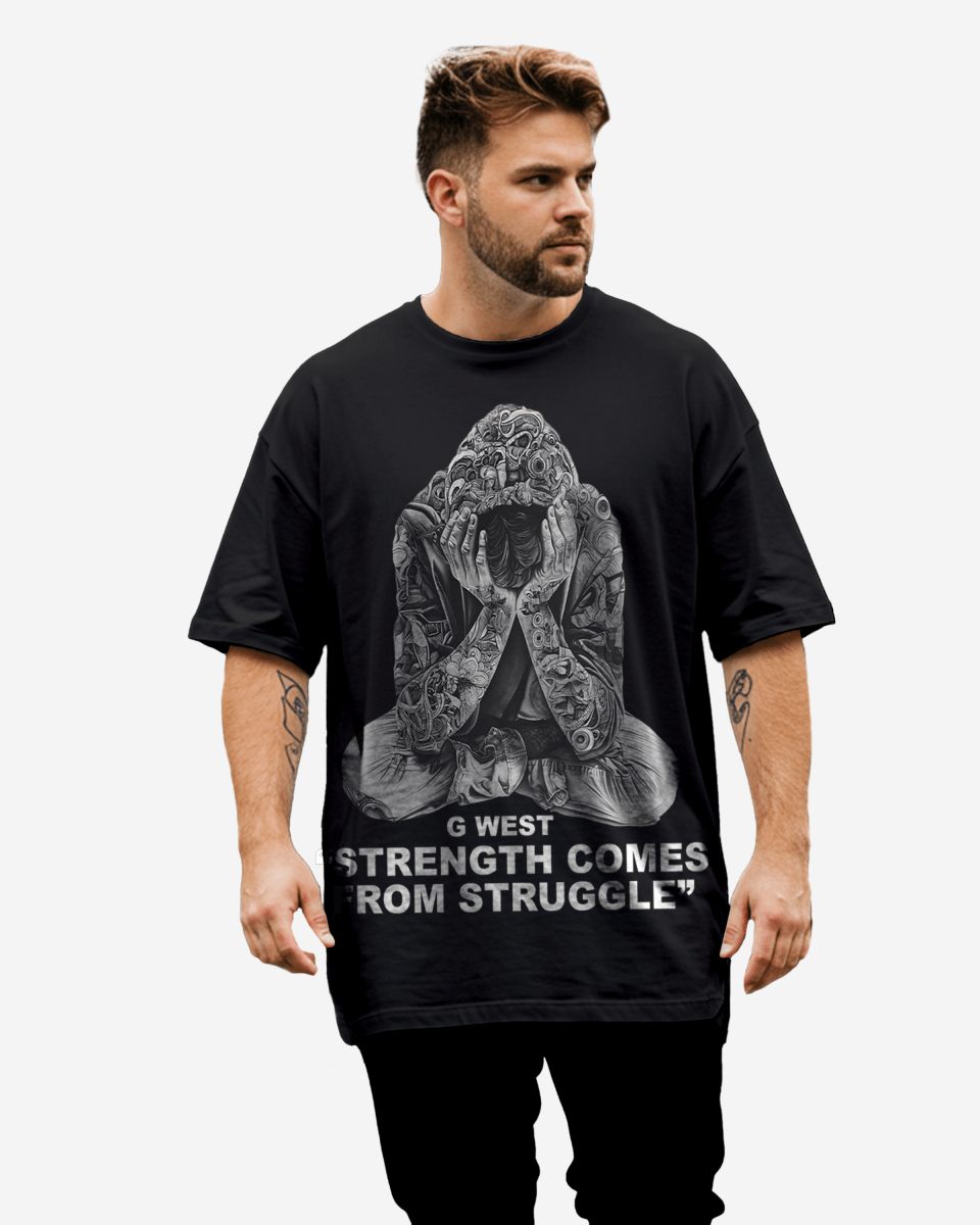 G West Strength Come From Struggle T-Shirt Big and Tall Mens G West