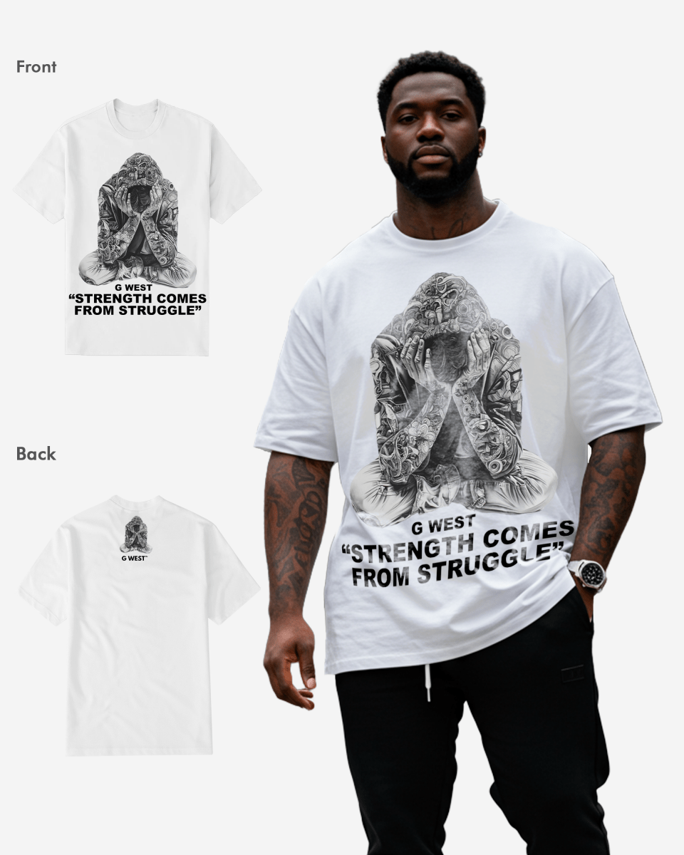 G West Strength Come From Struggle T-Shirt Big and Tall Mens G West