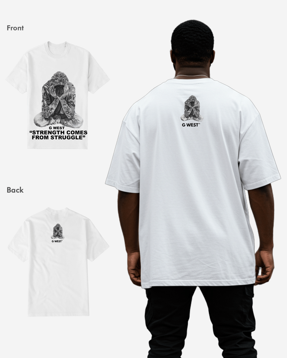 G West Strength Come From Struggle T-Shirt Big and Tall Mens G West
