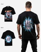 G West Mens Supernatural Acid Wash Premium Oversized Tee Front And Back Print G West