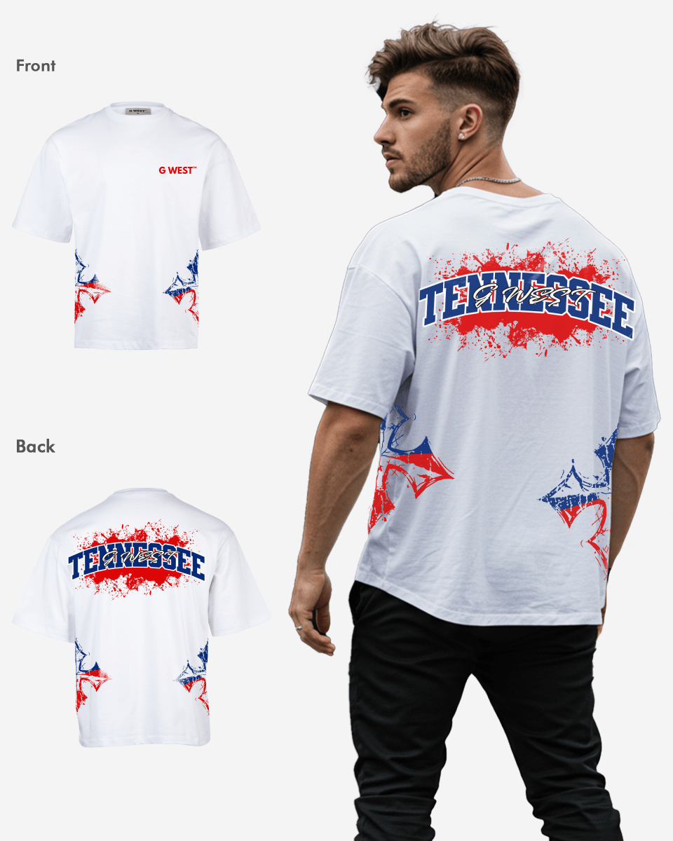 G West Tennessee Blood Arch Logo Oversized T-Shirts G West